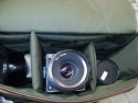 BILLINGHAM F 1.4 UND F 2.8\n\nFoto und Text von Dani - VIELEN DANK!\n\nKommentar:\n\nHallo Jrg\n\nWie vor einiger zeit versprochen sende ich Dir die Bilder der Billingham Fototaschen in welche auch eine Mittelformatkamera platz findet.\nDie Schwarze ist die F 2.8 und die Khaki farbene die F 1.4... beide sind genau gleich aufgebaut.\nDie ineneinteilung ist individuell verstellbar der boden ist gepolstert und mit einem Brett on unten geschtzt.\nAuf der Vorderseite ist ein grosses Fach fr Zubehr, im inneren ein extrafach welches gut gepolstert ist. \nIn der Grsseren also F1.4 passt sicher ein I-Pad rein bei der F2.8 weis ichs nicht da ich keins besitze konnte ich es nicht ausprobieren.\nBeide haben auch hinten ein extra fach.\nDa du sie mit einer Mittelformatkamera nutzen wolltest habe ich eine Hasselblad mit magazin und 80-er eingepackt das Objektiv auf der seite\nist ein 150-er, in der 1.4-er Tasche wre auch genug platz fr ein Weitwinkel gewesen. \nWas ich dir noch empfehlen kann wre ein Schulterposlter mittzubestellen falls du dir eine kaufen mchtest.\nAls schulterpolster wrde eich einen SP-40 nehmen der SP-50 ist zu breit der rutscht dan zu sehr... \n\nSchne Grsse \n\nDani