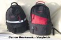 CANON DAYPACK\n\nFoto von Dieter Schrder - VIELEN DANK FR DAS TOLLE MAIL!\n\nKommentar des Nutzers:\n\nHallo Herr Langer,\nnun bersende ich ihnen weitere tasche fr ihre klasse Seite.\nAufgrund dieser Seite habe ich nun den passenden Rucksach fr mich gefunden.\n\n1. Rucksack >  Canon Daypack\n\nDies Daypack hat im unteren Bereich eine Einteilung fr Eine SLR mit zwei Objektiven + etwas Zuber.\nDer Rucksack ist insgesamt nicht so wertig wie der schwarze.\nOberes Fach ist ohne Unterteilung und nur als Daypack-Fach gedacht.\nDer Bauchgurt ist einfach, aber breit, gehalten.\nMasse sind : 44 * 31 * 21