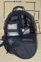 Canon Rucksack aus 2002\n\nFoto von Dieter Schrder - VIELEN DANK!\n\nKommentar des Nutzers:\n\nAls Anlage sende ich ihnen Aufnahmen von einem Canon Rucksack wohl aus dem Jahr 2002.\nInformationen dazu :\nGebraucht gekauft bei Ebay\nVerarbeitung sehr gut, mit sehr vielen Mglichkeiten der Kleinteilverstauung.\nberall finden sich kleine Taschen aussen. Sowohl an der Tasche als auch am Bauchgurt.\nSehr gute Schlieen am Bauchgurt mit Canon-Logo.\nReiverschlsse sind gegen Regen geschtzt.\nDer Boden ist gegen Schmutz gummiert und der Rucksack wohl auch Regenfest imprgniert Tragegurte sint gut gepolstert und schn breit.\nSehr angenehm den Tag ber zu tragen.\nRotes Logo auf dem Hauptfach.\nMae sind angegeben auf den Fotos.\nWenn alles drin ist, dann >\n1 300d mit 28-70\n1 300d mit 35-135 und Griff ed1\n75-300mm is\n50mm 1.8\n18-55 Kit\nKonverter\nBlitz 500 Sigma\nkleines Fernglas\nRegenjacke\nLadegert fr 12v\nReserveakkus\nSpeicherkarten\nund bestimmt noch mehr ;-))\nDann ca 12kg Gewicht\n\nber kleine Schlaufen lassen sich aussen noch Filmpatronen laden Und an kleinen Schlaufen unten  noch Trinkflasche und Stativ dranhngen.