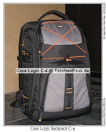 CaseLogic C4 - Back Pack\n\nFoto von Maarten Marchau - MANY THANKS TO BELGIUM!\n\nKommentar des Nutzers (Leider nur auf Belgisch):\n\ndeze middag van musse mijn nieuwe CaseLogic BackPack\nmogen ontvangen. natuurlijk was ik uiterst benieuwd of ik\ner alles zou in krijgen, dus meteen als ik thuiskwam vanavond\nde test gedaan. en ja hoor, alles zit er in\n\nen wat dan wel allemaal?\n\nen ik moet zeggen dat alles stevig zit, ik niet echt moet wringen\nom alles op z'n plaats te steken, maar er zal ook niks zomaar\nuitvallen. bv de 10D met grip zit goed, knelt nergens, maar het\nvraagt een kleine behendigheid om ze er ook zonder wringen in\nte "kantelen".\n\nhet materiaal dat er nu in zit gaat eigenlijk nooit allemaal mee.\nzo gebruik ik beide zooms (28-80 en 100-300) uiterst zelden.\nde 2.0 extender is ook maar tegen de volgende aankoop: een\n400f5.6 die dan mooi aan de zijkant kan worden bevestigd.\nook de laptop heb ik nog niet, maar er is ruim voldoende plaats.\nmocht je je afvragen of er nog wel ander gerief mee kan, hier\nnog een toemaatje:\n\nhoe hij zich in het veld gaat gedragen zal ik nog moeten uittesten,\nmaar voor zover ik ze al gedragen heb valt dat wel mee. enkel een\nborst-riem lijkt me te ontbreken, maar daar vind ik wel wat op .\n\nmoesten er nog mensen twijfelen, dan kunnen ze me\naltijd een berichtje sturen \n\n(Taschenfreak bernimmt keine Haftung und Gewhr fr den Textinhalt - da wir kein Belgisch knnen ...)
