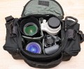 Domke J3 von innen\n16-35, 24-70, 70-200 IS, Speedlite 580 EX mit Batteriepack, Kamera in den Seitentaschen ohne Polster\nFoto von Christian Ohlig - DANKE DAFR !