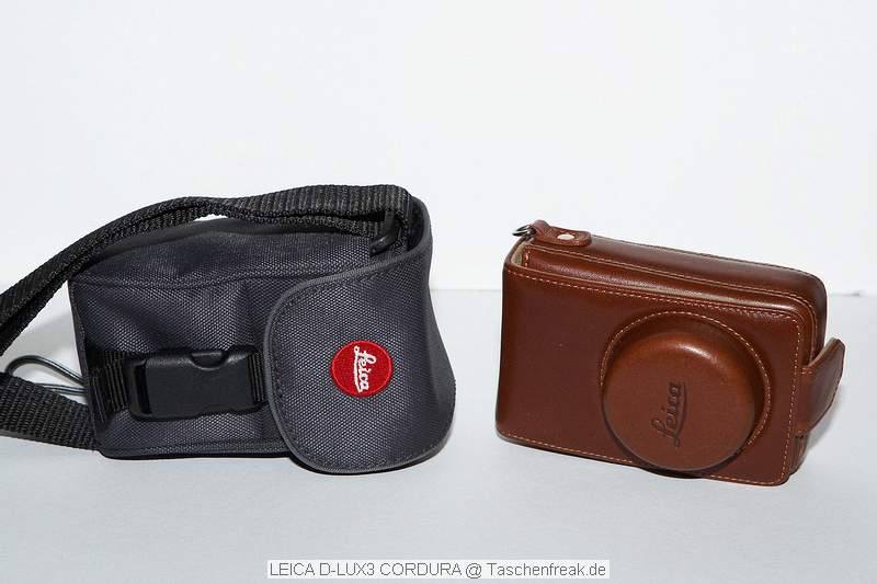 LEICA D-Lux 3 Cordura Tasche\n\nFoto von J�rg Langer (Taschenfreak)\n\nKommentar des Nutzers:\n\nDiese sehr stabile und wiederstandsf�hige Tasche nimmt die Leica D-Lux 3 oder bau�hnliche Kompakte Digicams sehr gut auf.\n\nDie Frontasche nimmt den Akku uind eine nicht verpackte SD Card gut auf, k�nnte aber etwas tiefer sein, damit der Teure Inhalt nicht ganz so leicht rausf�llt.\n\nDer Schultergurt ist sehr gut und ausreichend dimensioniert, leider aber nicht abnehmbar was die Tasche u.E. als G�rteltasche unbrauchbar macht (leider....)\n\nDer Klick Verschluss ist gut und auch mit einer Hand zu bedienen.