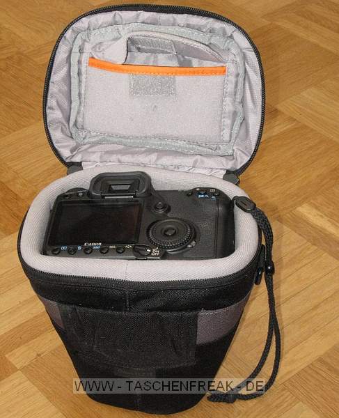 LOWEPRO CIRRUS TLZ 15\n\nFoto und Text von Philip Herzog - VIELEN DANK!\n\nTasche: LowePro Cirrus TLZ 15:\n\n"Die" passende Grteltasche fr eine Canon 30D/40D/50D: Die Kamera \npat "saugend" hinein, zusammen mit einem max. 100mm langen \nUniversalzoom mit rckwrts aufgesetzter Sonnenblende.