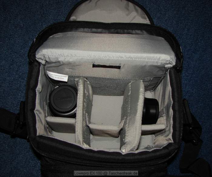 Lowepro EX 180\n\nFoto von C. Lehmeier - VIELEN DANK!\n\nKommentar des Nutzers:\n\nLowepro EX-180\n\nmae:  \nlnge 26cm\nhhe 22 cm\ntiefe 20 cm\nfachbreite ca 7cm, 3 reihig