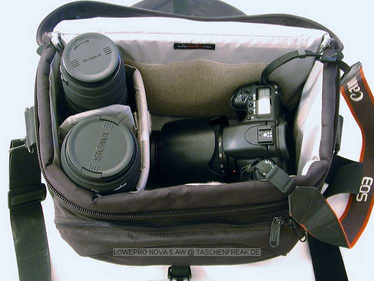 Foto von Oliver Spuhl - DANKE DAF�R !\n\nKommentar des Nutzers:\nGepackt mit 100-300, 10-20 darunter 50er, 24-70 angesetzt Body mit BG Geli in Parkstellung - meine Standardeinteilung