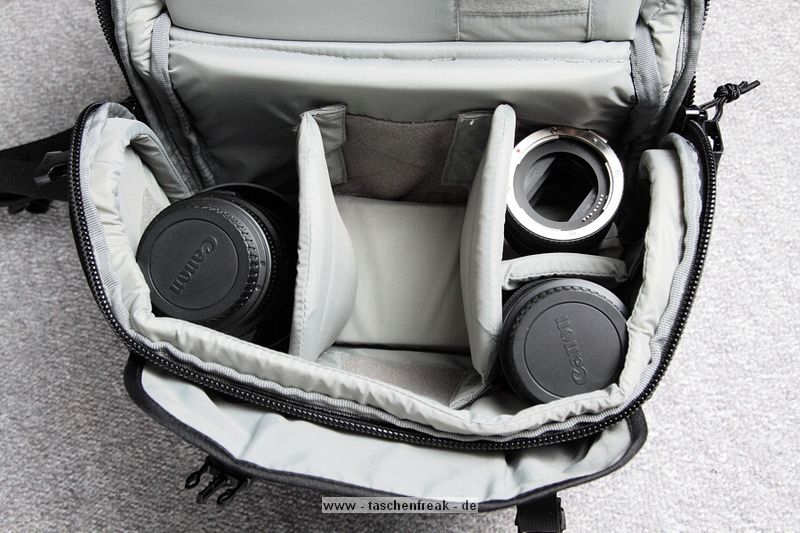 LOWEPRO VERSAPACK 200 AW \n\nFoto und Text von Andreas Morschhauser - VIELEN DANK!\n\nKommentar:\n\nHallo Jrg,\n\nnachdem ich schon sehr oft auf Deiner Seite zu Besuch war, mchte ich auch gern etwas beitragen.\nIch hatte mir testweise mal eine "Lowepro Versapack 200 AW" zur Ansicht bestellt. Sie ist ja recht neu und glaub ich auch noch nicht bei dir vorhanden.\nAnbei mal ein paar Bilder, die ich noch kurz vorm Zurckschicken gemacht hab.\n\nZur Beschreibung:\n\n"Der Versapack 200 AW ist ein Fotorucksack mit gerumigen Oberfach und integrierten Stativhalter.\nZugriff auf`s Fotofach hat man ber einen langen Doppelreissverschlu wahlweise von links, rechts oder mittig.\nWas bei mir alles reingepat hat:\n\nCanon 50D\nSigma 17-70 OS HSM + Geli\nCanon 70-300 IS USM + Geli\nZwischenringsatz\n\nIns Oberfach pat ne Regenjacke, ein Nettop und was kleines zum Strken.\nOder eben weiteres Fotoequipment wie Blitz, Filter,...."\n\nWenn Du noch Fragen hast sag einfach Bescheid!\n\nViele Gre\nAndreas Morschhauser