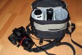 Sarfrotto L300\n\nFoto von Jrg Langer\n\nKommentar/Details:\n\nSehr hochwertige Profi-Fototasche\nvon Sarfrotto L 300 - All Weather kompatibel\n\nSuper Qualitt zum gnstigen Preis!\n- Sicherheit fr Ihre Kamera, beste Polsterung!\n- Komplett variables, gepolstertes Innenfach\n- Schutz vor Regen, Staub, Schnee!\n- Regenhaube zum berstlpen!\n- Schneller Zugriff zur Kamera durch einen Rei-\nverschluss in der Mitte\n- Lasche zum Durchfhren eines Waistbelts\n- Sehr Gut gepolsterter Gurt\n- Ideal fr den Profieinsatz\n- Innenpolster herausnehmbar\n- Trennfcher knnen mit Klettverschluss ange-\nordnet werden\n\nBeschreibung\nDiese sehr leichten und hochwertigen Fototaschen sind sehr gut vearbeitet und bieten optimalen Schutz fr Ihre Kameraasurstung - und das bei praktischer und einfacher Handhabung.\n\nBesonders gelungen ist der weiche Gurt, er erlaubt bequemes Tragen der Fotoausrstung. Der in der Mitte der Tasche liegende Reiverschluss ist super, fr den schnellen Zugriff zur Kamera.\nDie Tasche bieten Schutz vor Regen, Staub, Schnee, etc.\n\nDie Tasche ist kompatibel mit den Waistbelts anderer Markenhersteller - die Weistbelts (Hftgrtel) lassen sich ganz einfach durch die Lasche am hinteren Ende der Kamera ziehen.\n\nBei Bedarf kann das gepolsterte Innenfach herausgenommen werden. Die Tasche wird dadurch noch leichter und weicher.\n\nRegencover\n\nDetails der L 300:\n- Praktischer Tragegriff\n- Seitliche Laschen zum anschlieen von Kchern, o..\nMit Festzurrschlaufe zum fixieren der Kcher!\n- Gerumige Vordertasche fr Ladegerte, Speicher, Film,\nAkkus, etc. - eingeteilt in versch. Fcher.\n- Herausnehmbare Regenhaube fr noch mehr Schutz\n- variable Fcher im gepolsterten Innenfach\n- 2x Innenliegendes Geheimfach hinter der Polsterung\n- Gurtschlaufe hinten fr Waistbelts\n- Bequemer, gepolsterter Gurt\n\nFassungsvermgen:\nSiehe Inhalt der Detailbilder\n\nMae\nInnen: ca. 28x17,5x20cm\nAuen: ca. 35x20x25cm