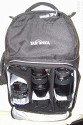 Tatonka Photo Video Daypack\n\nFoto von Peter42 von den Traumfliegern - VIELEN DANK FR DEIN MAIL.\n\nKommentar des Nutzers:\n\nIn der Tasche sind:\n20D mit angeflanschtem 28-135 IS, ein Sigma18-125, ein EF75-300 USM, ein Sigma 135-400 APO, eine Fuji Finepix S5000, Akkus, Ladegert, Speicherkarten, Filter und im oberen Abteil, Blitz, Handbcher, Brille, Handy und Platz fr zwei 0,5er Getrnkebehlter.