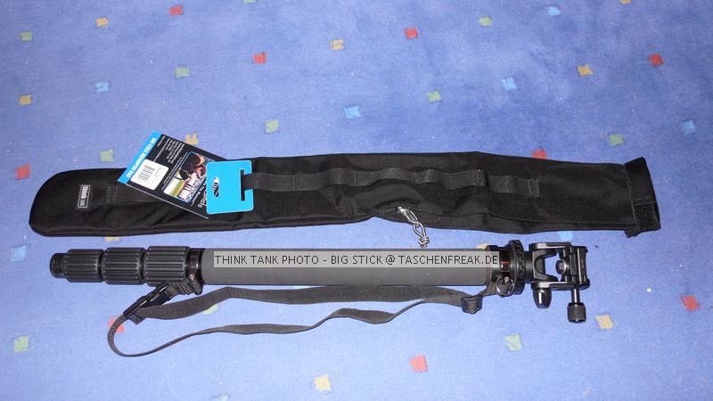 THINK TANK PHOTO - BIG STICK\n\nFoto von Jrg Langer - www.stativfreak.de\n\nKommentar des Nutzers:\n\nEine sehr praktische Einbeintasche zum Schutze des Einbeins. Es ist lang genug fr ein groes Einbein und dennoch sehr anpassend durch Krmpelkragen.\n\nSehr empfehlenswert!
