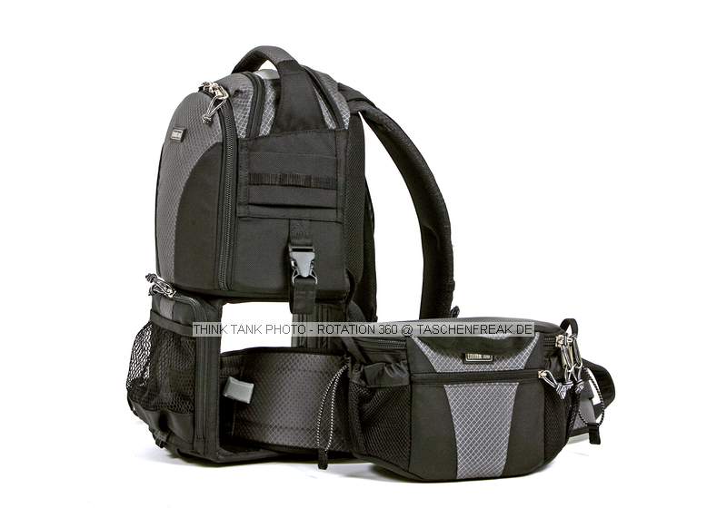 THINK TANK PHOTO - ROTATION 360\n\nFOTO VON ISARFOTO & THINK TANK PHOTO - VIELEN DANK!\n\nKommentar des Herstellers:\n\nThis amazing new backpack lets you access the gear inside of the backpack without taking if off of your back. This allows you the comfort of a backpack with the convenience and accessibility of a beltpack.\n\nThe rotation360 exponentially increases your ability to access your gear as quickly as possible, with the least amount of effort to change lenses and access accessories. Then, just as easily, you can rotate the belt back back into the backpack and out of the way.