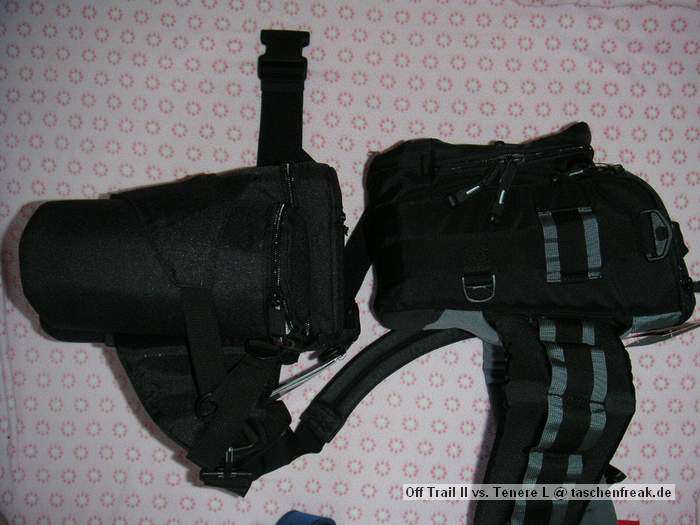 Foto von User: Phreed\n\nKommentar des Nutzers:\n\nGrenvergleich LowePro Off Trail 2 und Jack Wolfskin Tenere L (mit opt. Belt)